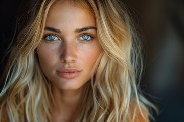 Naklejka premium Frau Blond Porträt