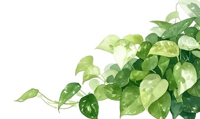 Watercolor Golden Pothos, Generative AI