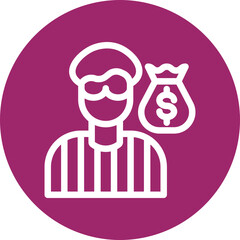 Robber Vector Line White Circles Multicolors