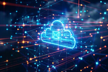 abstract background technology data, traffic, cloud, mail, signal