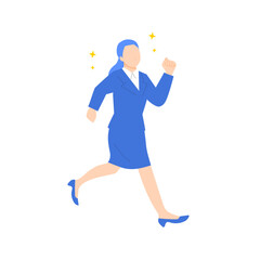 リクルートスーツを着た走る女性のイラスト