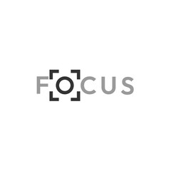 Focus logo template with simple typography. Creative vector illustration