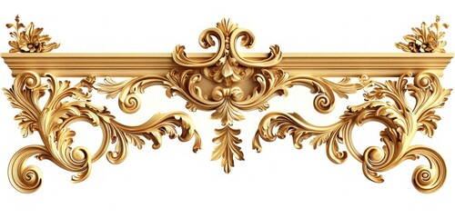 Baroque decorative border with swirling designs and embellishments, shown in rich gold tones