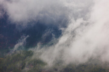 Mountain landscape. rain clouds over the mountain.  Turkey.