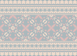 Pixel Geometric traditional ethnic pattern Ikat seamless pattern border abstract design for fabric print cloth dress carpet curtains and sarong Aztec African Indian Indonesian