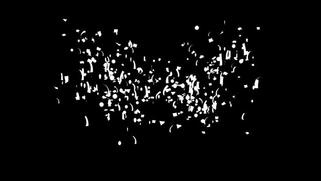 Blue confetti explosion on black background, Green background with Matte Channel