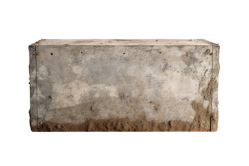 The Solitary Sentinel: A Cement Blocks Stand on White or PNG Transparent Background.