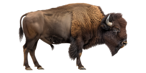Bison isolated on transparent or white background