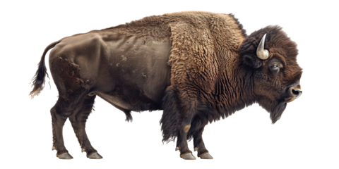 Bison isolated on transparent or white background