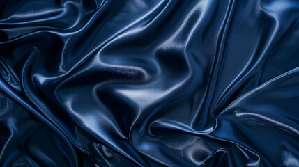 Fototapeta premium close up horizontal image of a dark blue velvet abstract wavy background