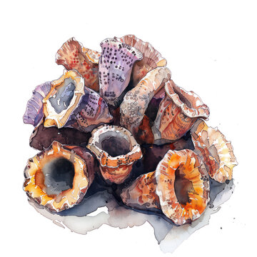 recommend clip art: Barnacles watercolor illustration isolated on transparent. Sea png file for art work.
                    