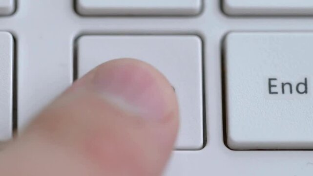 Pushing Computer Keyboard Delete Key