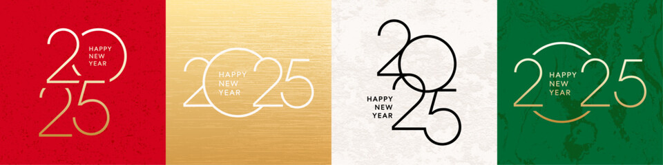 2025 card set. New Year number logo collection