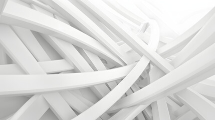 An abstract composition on a white background, showcasing strips of different sizes and shapes.