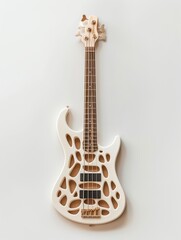 Obraz premium Digital sculpture of a guitar with exposed internal structures, Structure Creativity Instruments, Detailed design