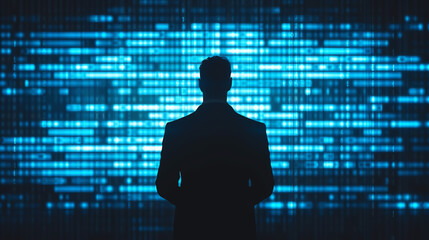 Financial expert decoding encrypted files showing political bribes, expertise, cyber investigation
