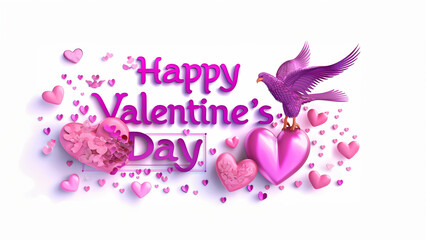 Obraz premium Liebevolle kunstvolle einzigartige Valentinstag grußkarte Designvorlage mit lila Herzen