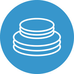 Sustainable tableware Vector Line White Circles Multicolors