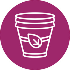 Bioplastics packaging Vector Line White Circles Multicolors