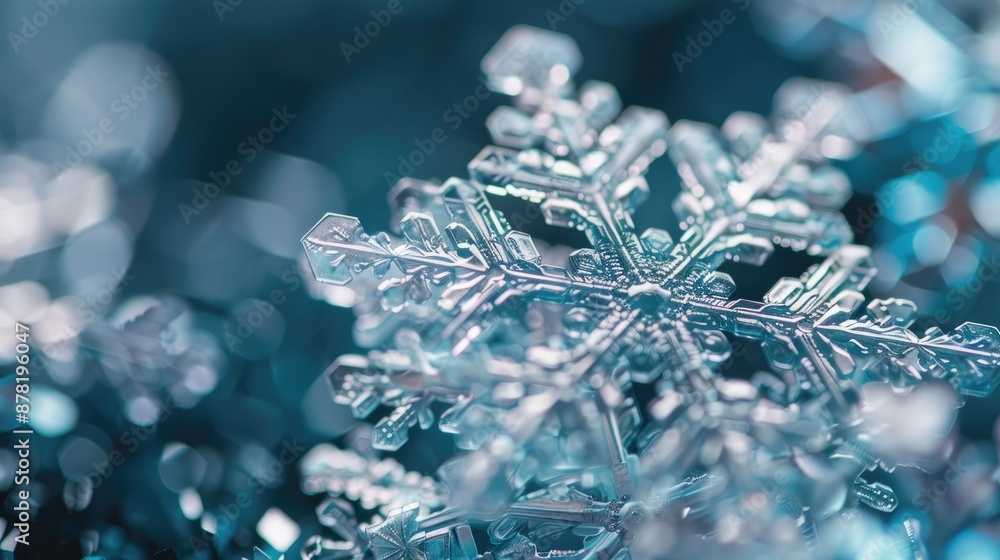 Poster close up image of a snowflake