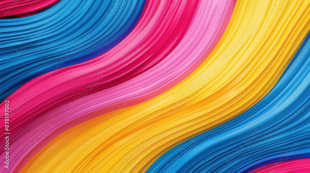 Poster vibrant abstract background with flowing, multicolored ribbons creating a dynamic and energetic visu