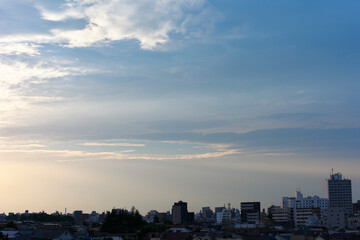 夕暮れ時の雲と空