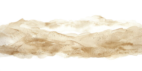Sand watercolor illustration isolated on transparent. Sea png file for art work.
