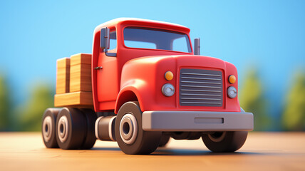 Fototapeta premium Hand drawn cartoon truck illustration 