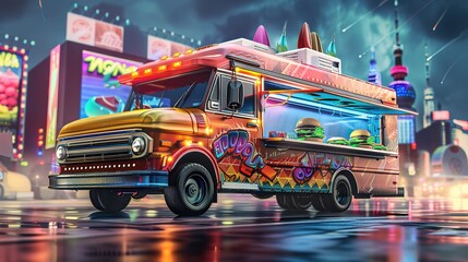 Attractive A van with a camper on the top of it