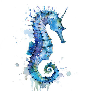 recommend clip art: Seahorse watercolor illustration isolated on transparent. Sea png file for art work.
                    