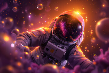 Fototapeta premium Cosmic Dreamer Astronaut