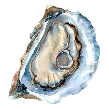 recommend clip art: Oyster watercolor illustration isolated on transparent. Sea png file for art work.
                    