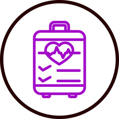 Travel Health Tips Vector Line Purple Circle Black