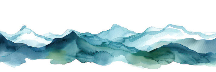 Tides watercolor illustration isolated on transparent. Sea png file for art work.
