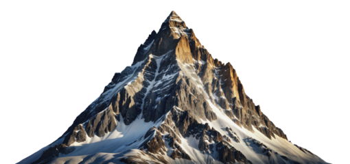 A majestic mountain peak, cut out - stock png.