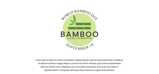 logo World bamboo day september 18. Vector illustration