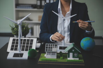 Carbon offset price report CO2 emission. Future growth Net zero waste in ESG ethical SME office...