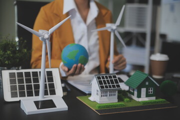 Carbon offset price report CO2 emission. Future growth Net zero waste in ESG ethical SME office...