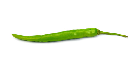 Green chili pepper isolated on white