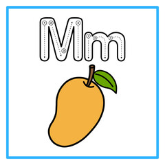 tracing alphabet flat mango illustration