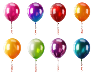 balloons isolated on transparent background