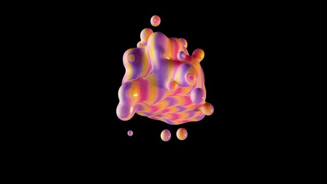 Vancomycin is an antibiotic medication used to treat a number of bacterial infections. Animated 3D ball-and-stick and Gaussian surface models, chain instance color scheme, based on PDB 1b1z, black bac
