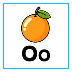 orange alfabet o illustration © Rahmatullah