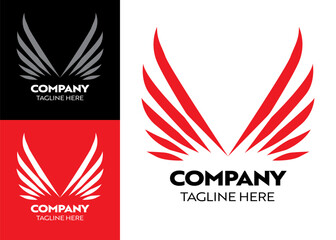 Obraz premium W Logo, Wings or Wing Logo, with company name and tagline, elegant and adventurous style, for business or company
