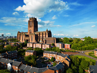 Aerial view of Liverpool Anglican Cathedral