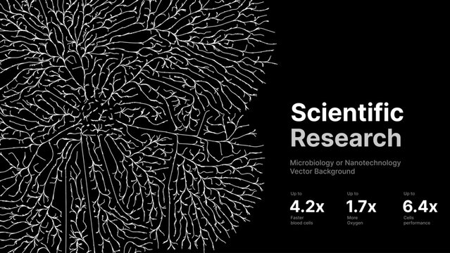 Mycelium Fungus Macro Pattern. Fungus Scientific Medical Research Background. Science Macro Pattern Backdrop. Futuristic Plant Microbiology Healthcare. Vector Illustration.