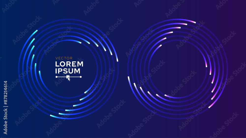 Leinwandbilder Abstract Background Art Spiral Speed Lines Trails in Circle Form. Round Tech Banner Design. Vector Illustration.