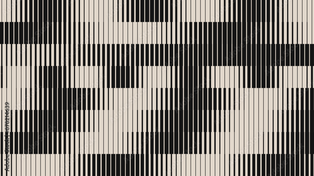 Poster Line Halftone Gradient Effect Pattern. Vertical Straight Lines Background. Black and White Abstract Texture with Parallel Stripes Thick to Thin. Vector Illustration.