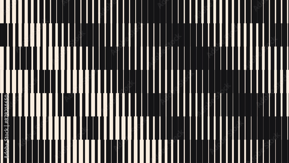Poster Line Halftone Gradient Effect Pattern. Vertical Straight Lines Background. Black and White Abstract Texture with Parallel Stripes Thick to Thin. Vector Illustration.