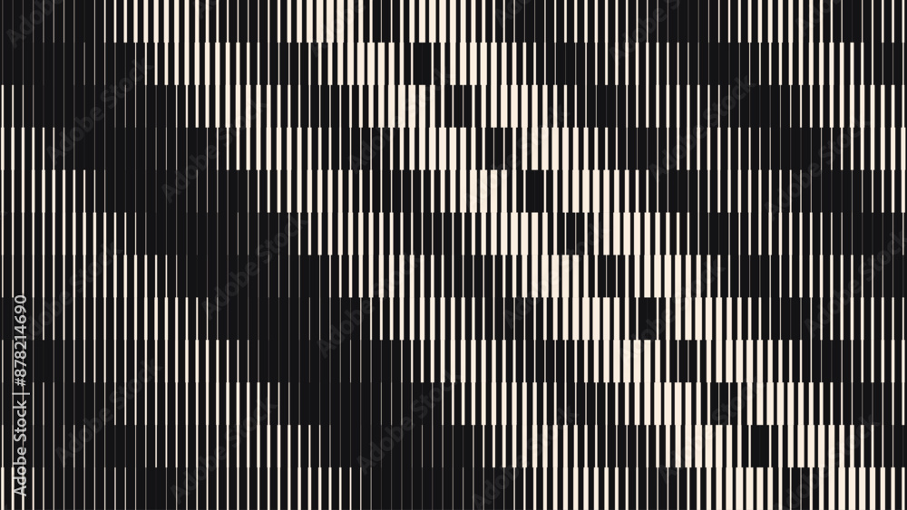 Leinwandbilder Line Halftone Gradient Effect Pattern. Vertical Straight Lines Background. Black and White Abstract Texture with Parallel Stripes Thick to Thin. Vector Illustration.
